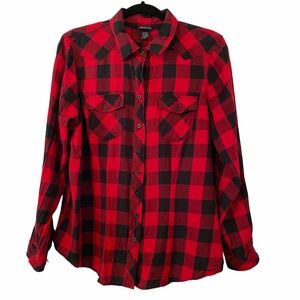 Torrid Red Buffalo Camp Shirt Size 0